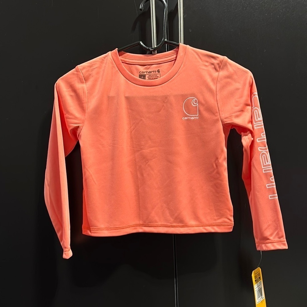 Carhartt Force UPF 50+ sun defender,long sleeve logo, graphic sleeve/chest